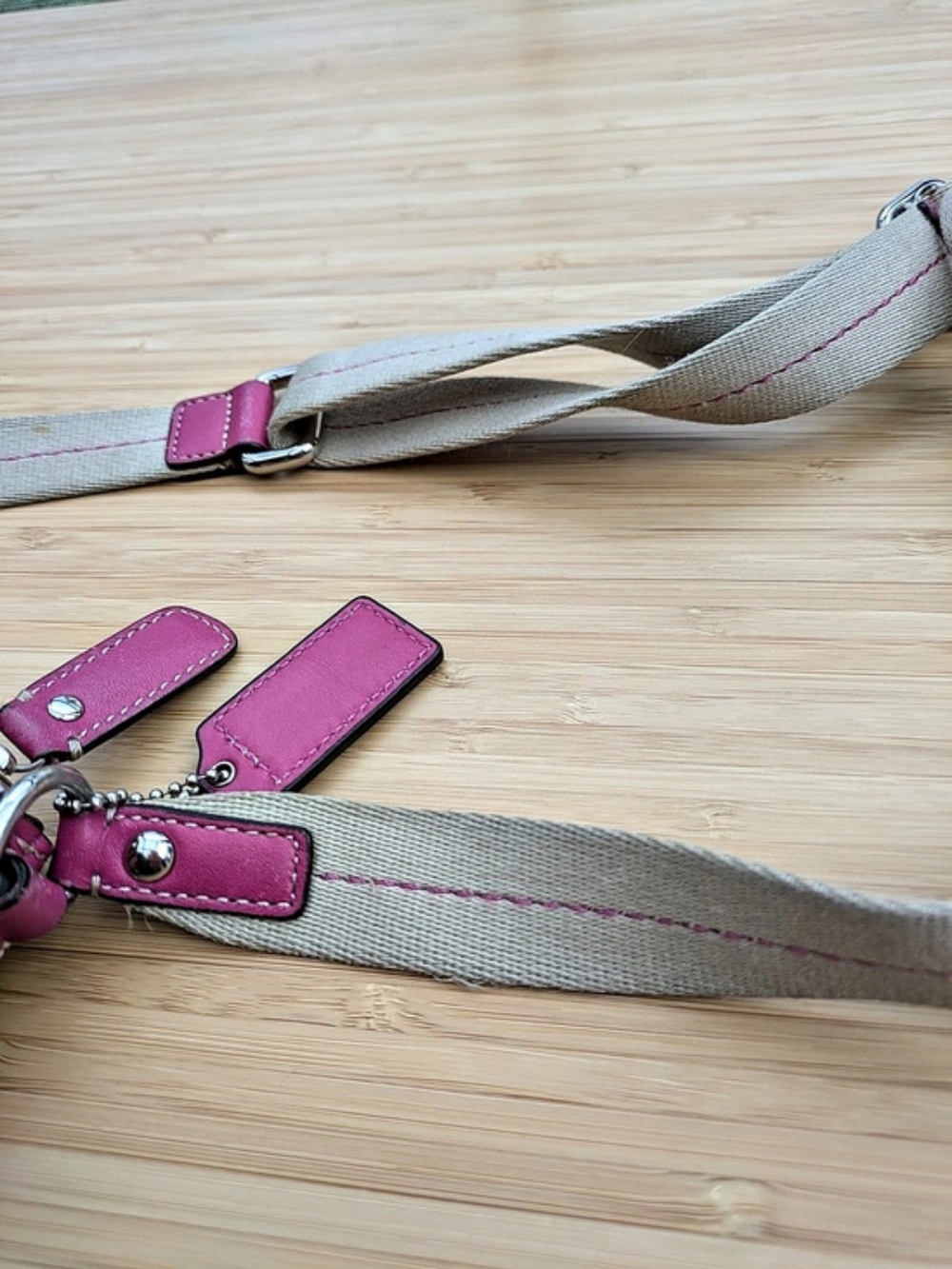 Coach Plaid Crossbody Bag in Pink & White - Picture 4 of 6